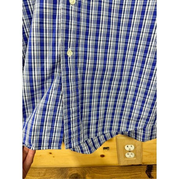 Ralph Lauren Men's Size XL Blue/White/ Black  Plaid Long Sleeve Button-Up Shirt - Picture 5 of 11